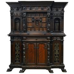 19th Century Italian Renaissance Style Two Part Carved Walnut 'Stipo a Bambocci' 10