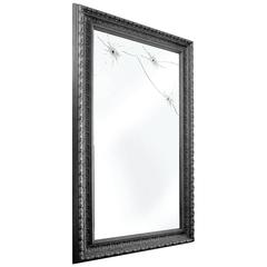 Contemporary design wall mirror with dark grey frame 2