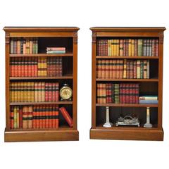 Pair of Late Victorian Walnut Bookcases