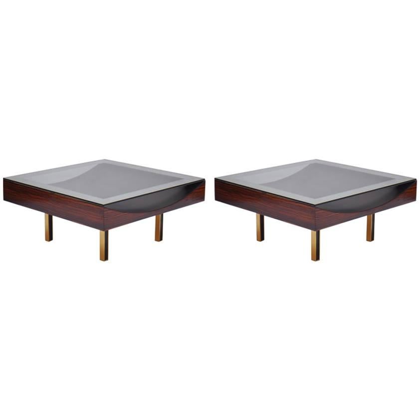 Modernist Pair of Coffee Tables by Joaquim Tenreiro, 1967 For Sale