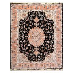 Animal Motif Vintage Tabriz Persian Rug 10