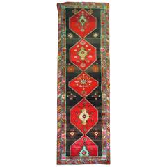Vintage Turkish Kars Corridor Size Rug 4