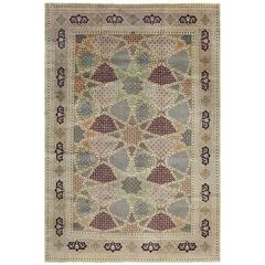 Geometric Vintage Tabriz Persian Rug 10