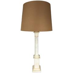 Hollywood Regency Alabaster Column Lamp 1
