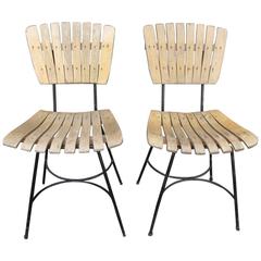 Pair of Slat Chairs in the Style of Arthur Umanoff