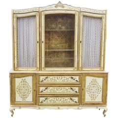 Florentine Style Gilt Painted China Cabinet