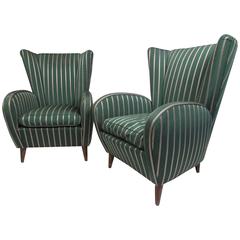 Mid-Century Italian Wing Back Chairs in the Style of Paolo Buffa 2