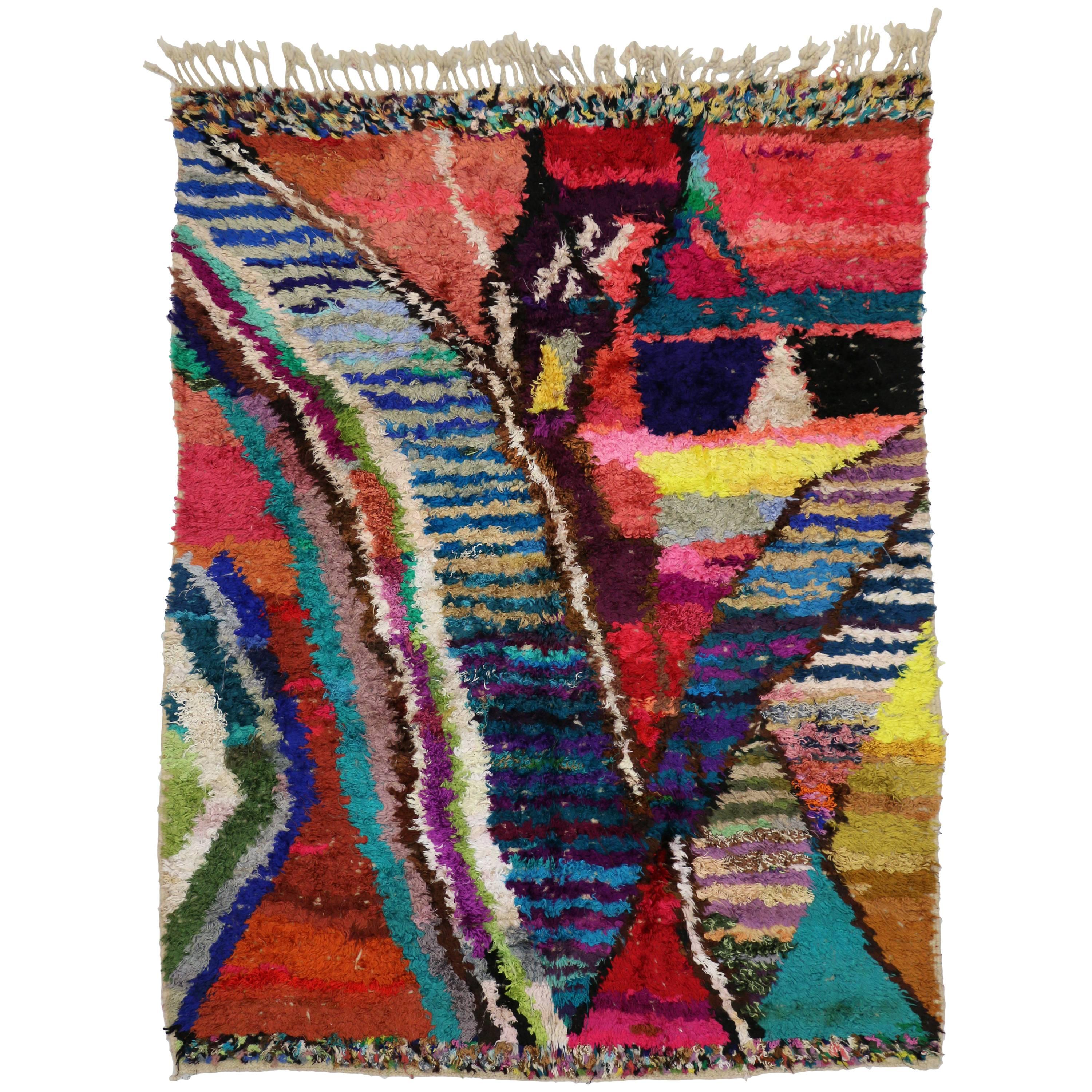 Modern Berber Moroccan Silk Rug with Contemporary Abstract Style