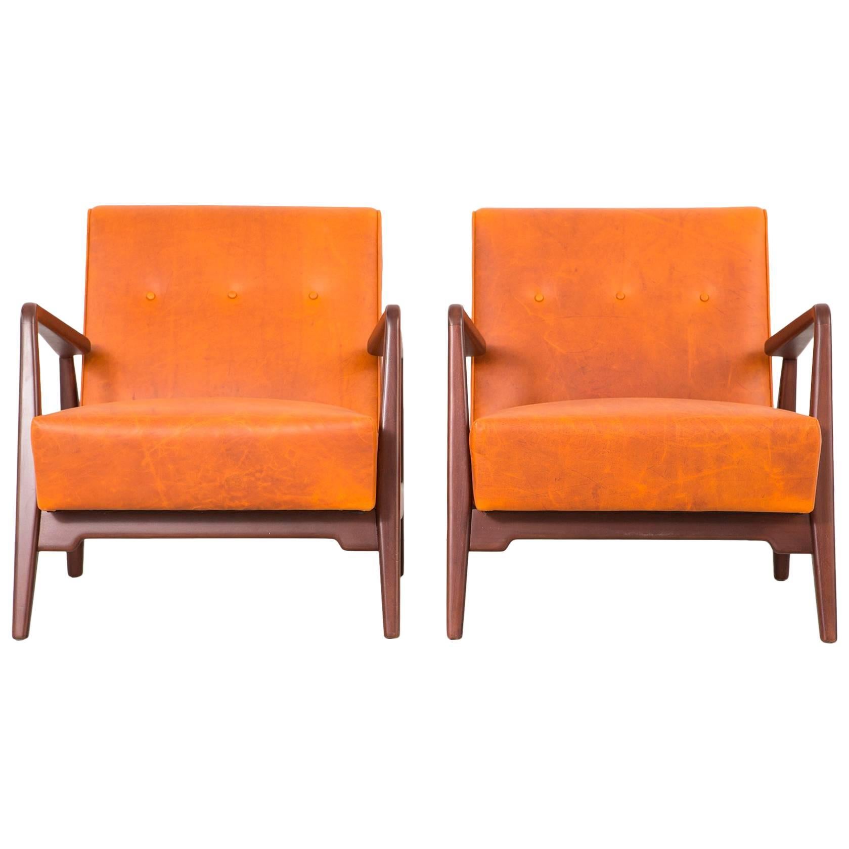 Set of Mid-Century Modern Jens Risom Lounge Chairs Newly Reupholstered