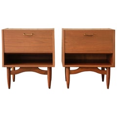 Merton Gershun Mid-Century Modern Walnut Nightstands