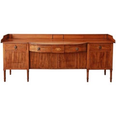 Monumental Antique English Inlaid Mahogany Sideboard, circa 1820