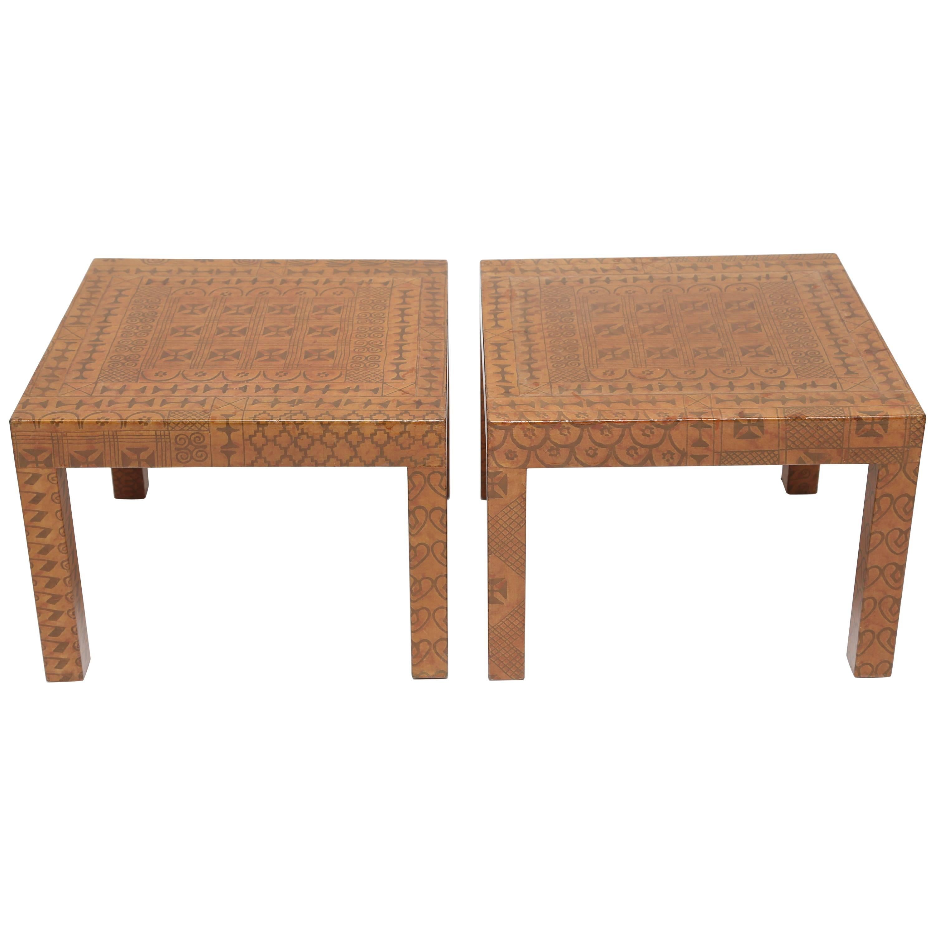 Karl Springer Batik-Covered Tables