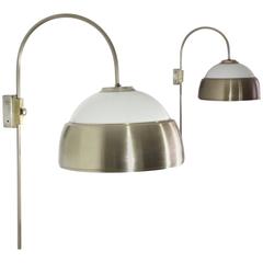 Big Pair of Italian 1960's Adjustable Wall Lamps 3