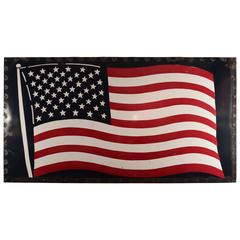 Huge Enamel American Flag