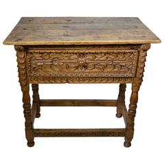 table d'appoint coloniale espagnole du 18ème siècle:: Pérou