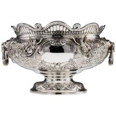 19th Century Rare Victorian Solid Silver Armada Bowl, Sibray Hall, circa 1899