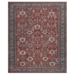 Antique Authentic Hand-Woven Traditional Wool Persian Bakhshaish Rug