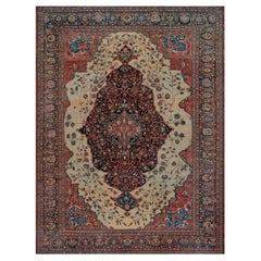 Handgewebte antike persische Sarouk Fereghan 10'5"x13'4" Wolle aus Wolle