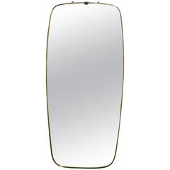 Vertical Mid-Century Italian Brass Shaped Mirror 1