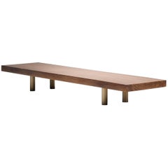 Table basse sur mesure avec dalle unique en bois de feuillus ancien, par P. Tendercool