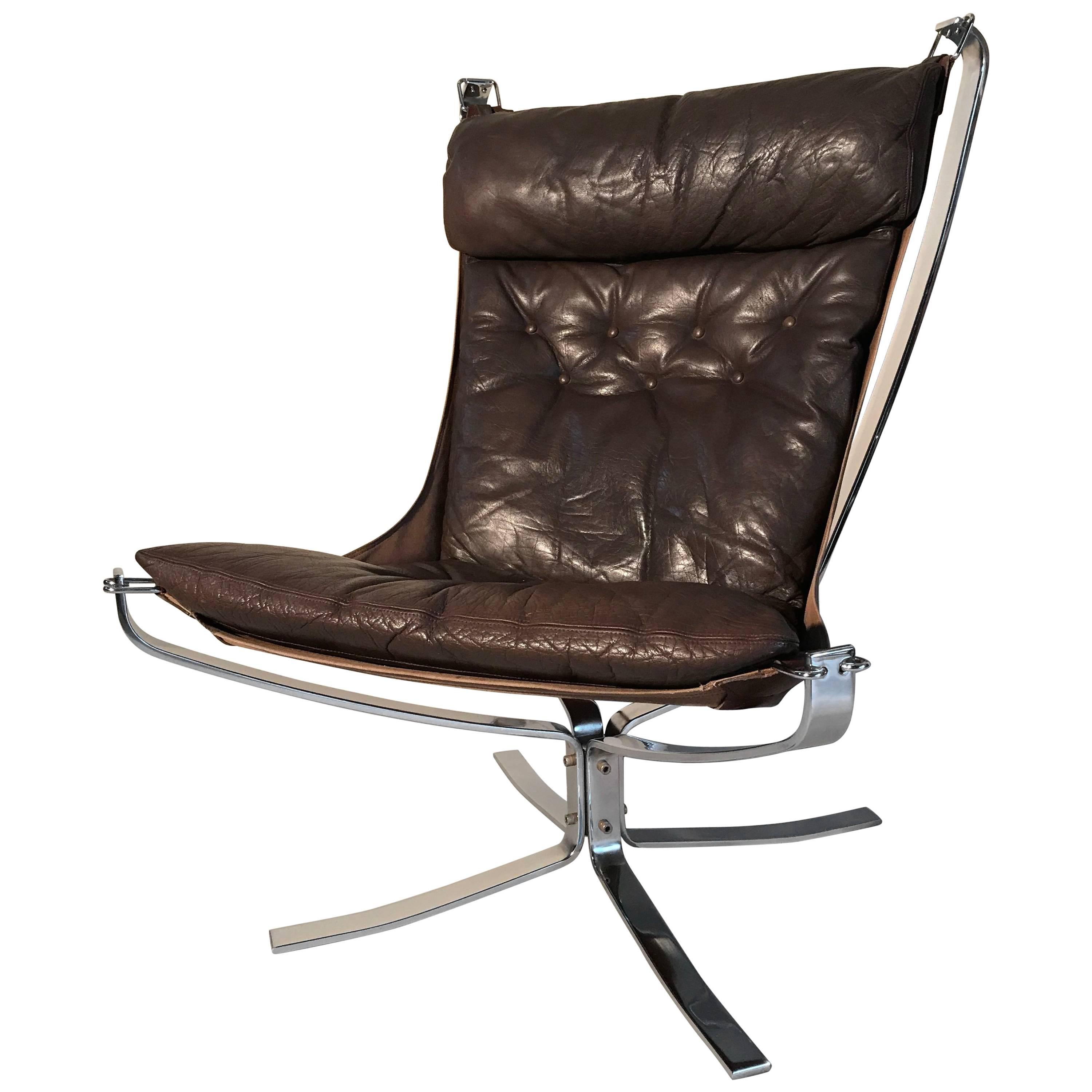Chromed Steel High Back Falcon Chair