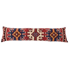 Antique Very Long Pillow Made Out of a 19th Century Caucasian Kilim