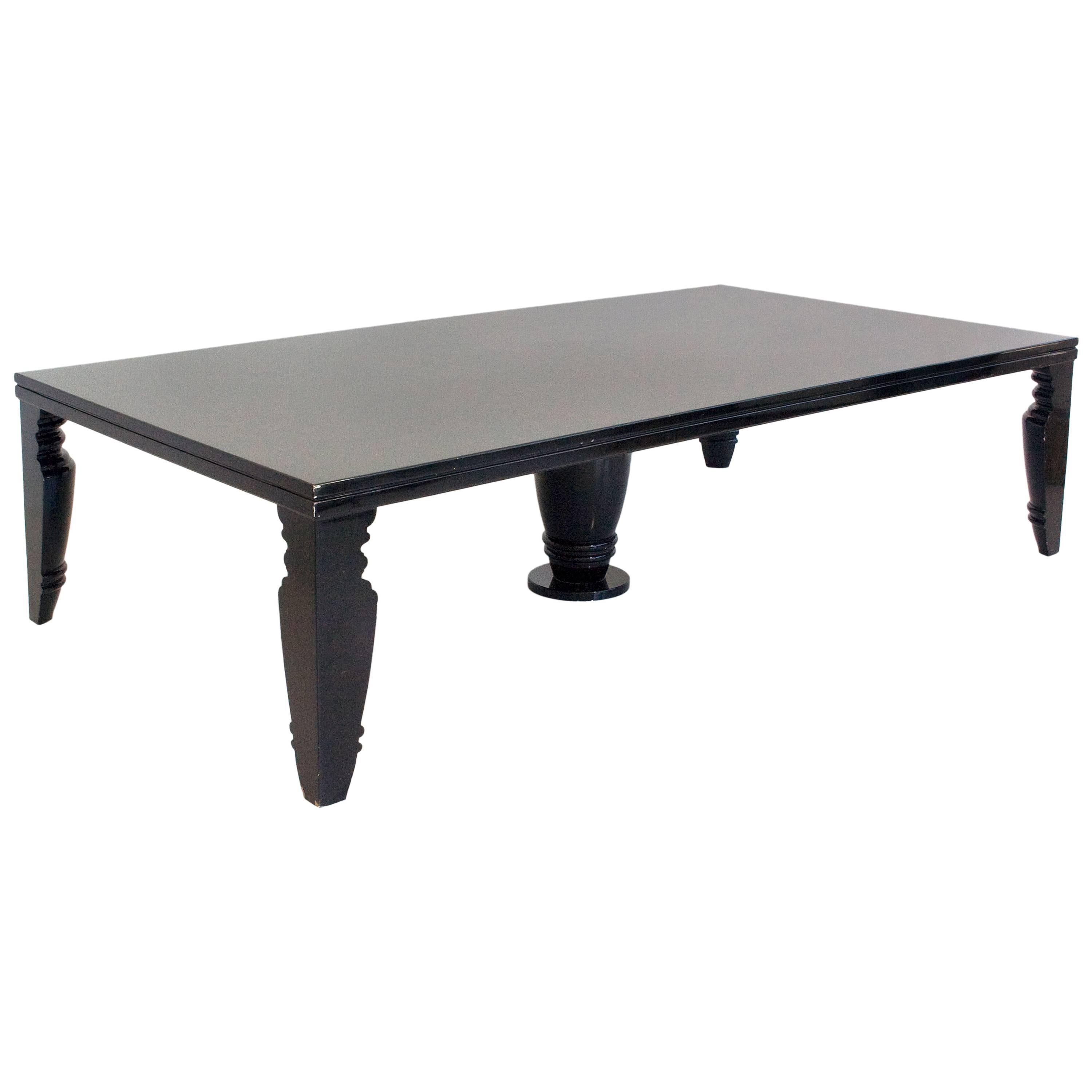 Exceptional, Extra Large Black Lacquered Table, circa 1980, France