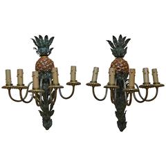 Wall Sconces signed Maison Charles e Fils, Ananas shaped 5