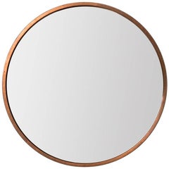 Round Mirror in Copper Produced by Glas Mäster in Sweden