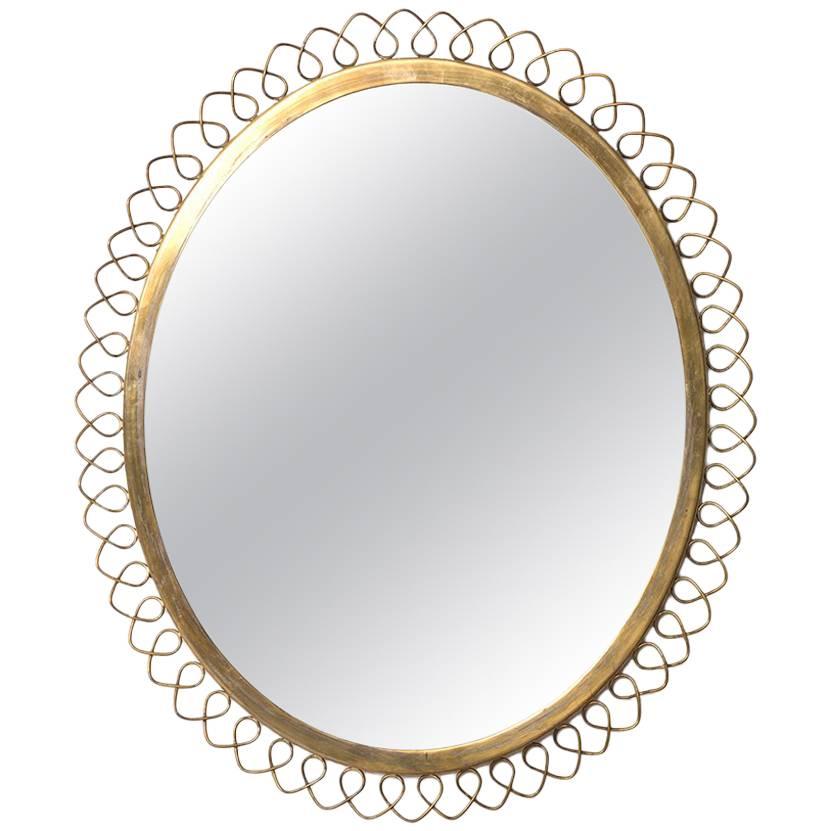Mirror in Brass in the Manner of Josef Frank