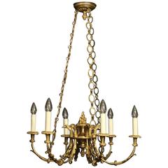 French Empire Gilded Bronze Eagle Headed Antique Chandelier