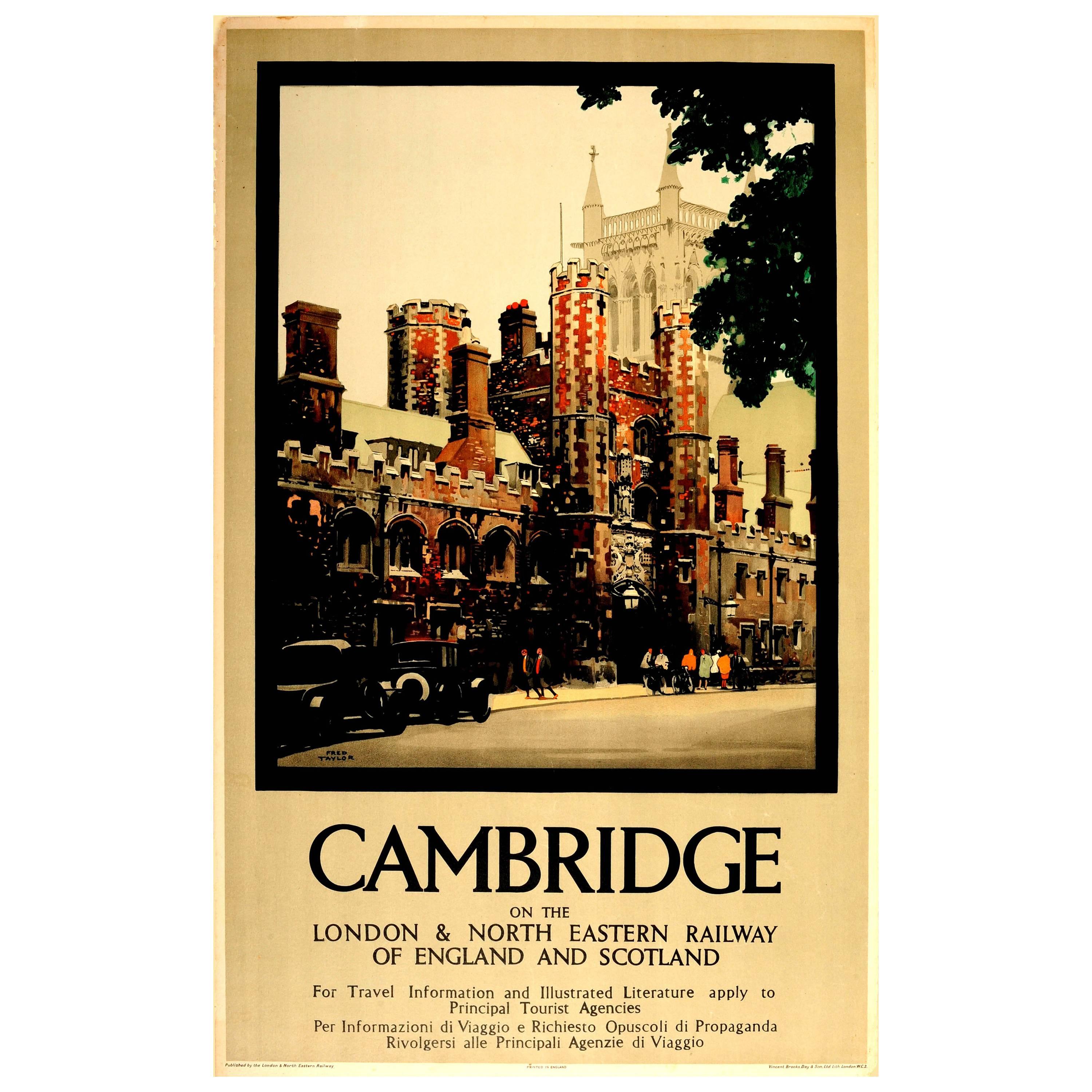 Original London & North Eastern Railway LNER Travel Poster Advertising Cambridge