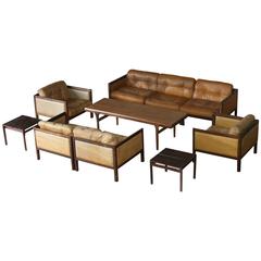 Illum Wikkelso Prototype Sofa Suite Made of Rosewood, circa 1968