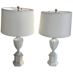 Pair of Plaster Finish Lamps in the Manner of Serge Roche or Sirmos