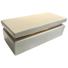 Ceramic Jaru Decorative Box with 24-Karat Gold-Plated Bezel
