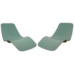 Mid-Century Modern Fiberglass pool Chaise Lounges by Charles Zublena