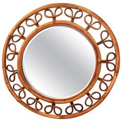 Beautiful Italian Wicker Mirror, circa 1960 10