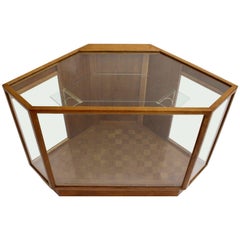 Art Deco Era Used Oak Glass Brass Thonet Showcase Vitrine Austria, circa 1920