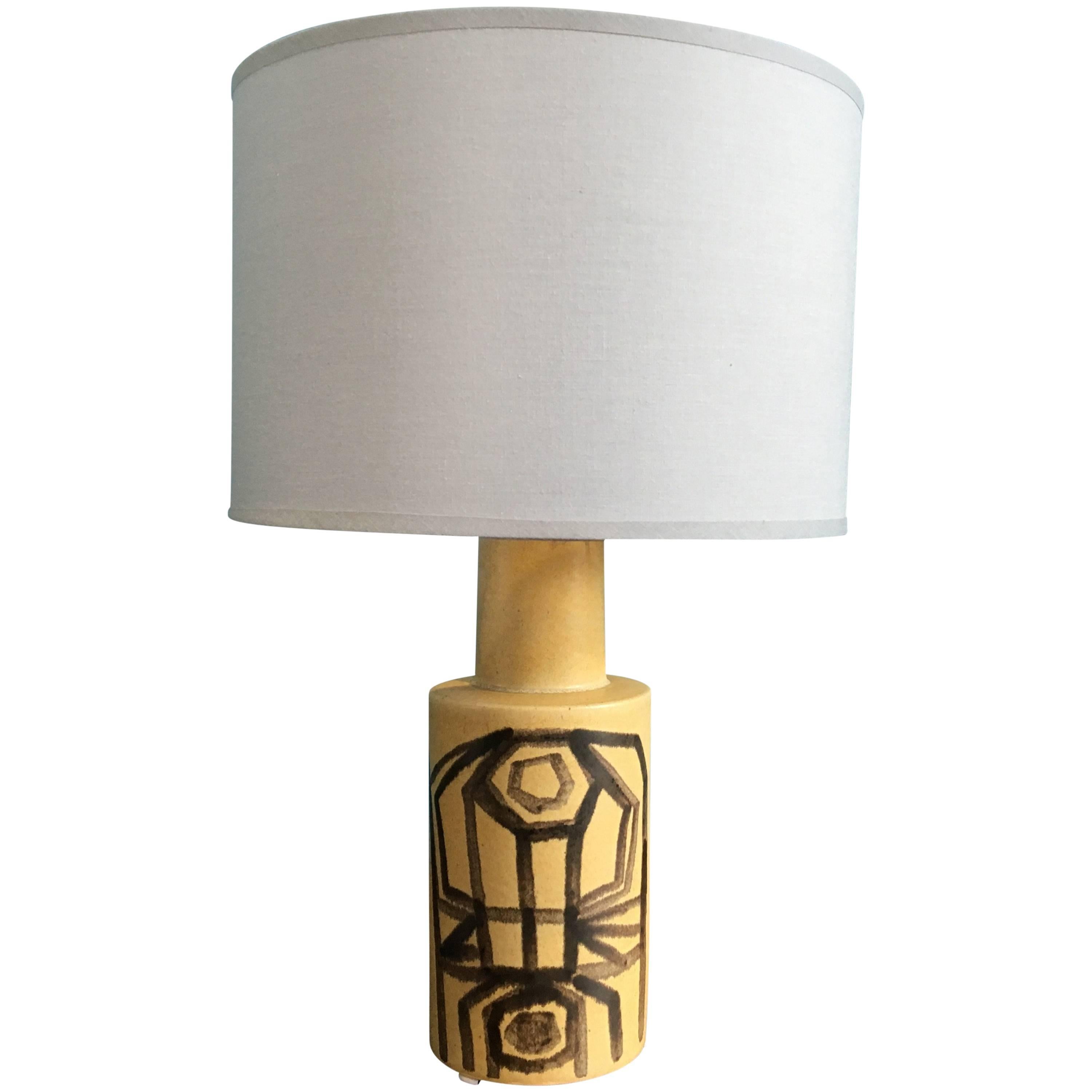 Vintage Danish Ceramic Table Lamp by Okela, 1970s