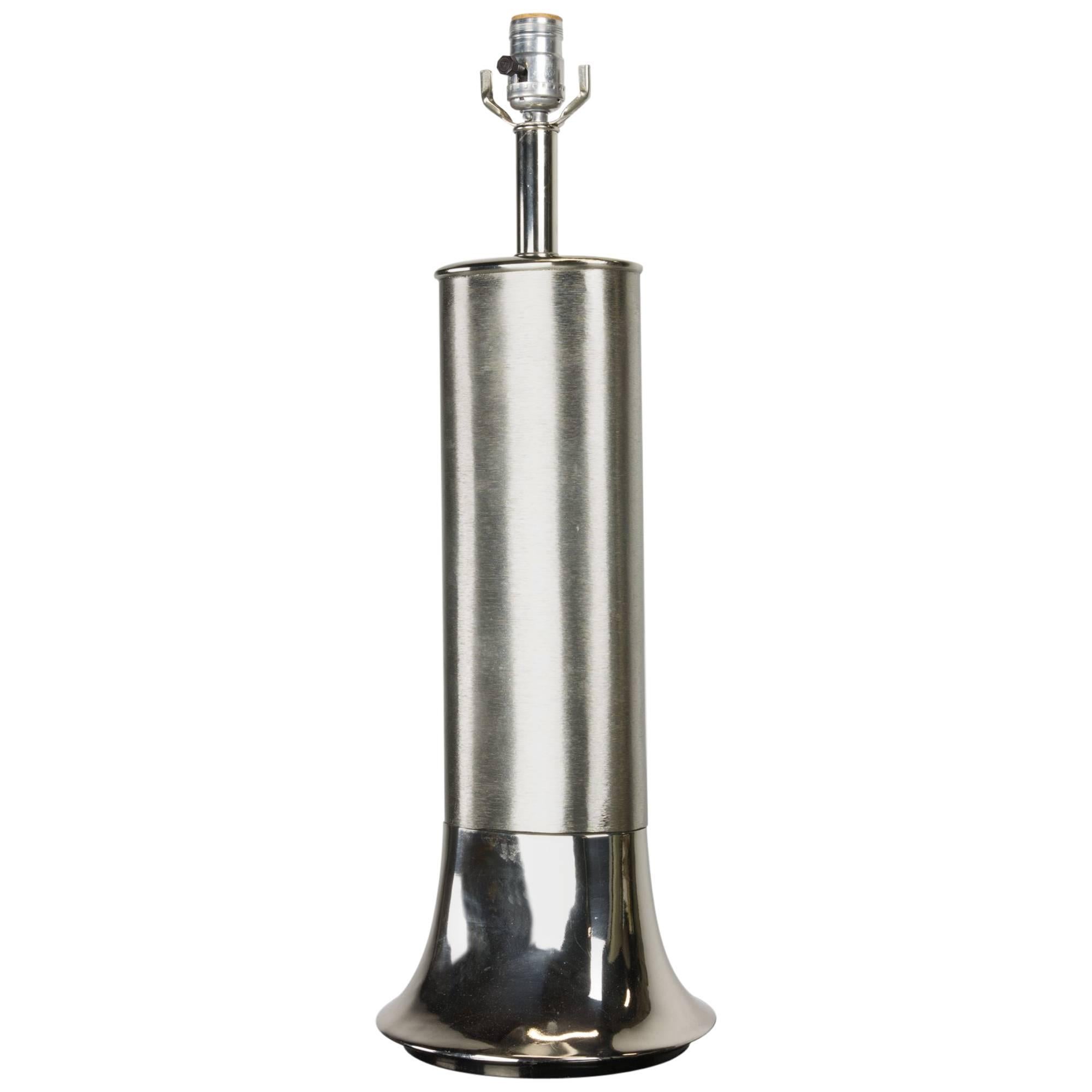 Chrome and Brushed Aluminium Table Lamp by Laurel For Sale