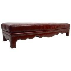 Studded Leather Bench by Leathercraft