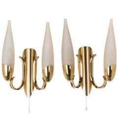 Wonderful Pair of 1950s Italian Candelabra Sconces in the Manner of Stilnovo 8