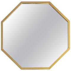 Octagonal Italian Brass Framed Mirror 9