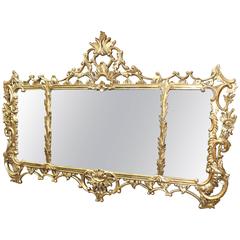 Ornate Gilt Antique Style Carved Wood Overmantle Mirror 8