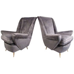 Pair Italian Modern Lounge Chairs for Arredamenti ISA