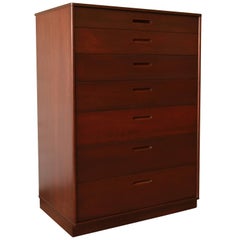 Vintage Edward Wormley for Dunbar Seven-Drawer Mahogany Tallboy Dresser, 1951