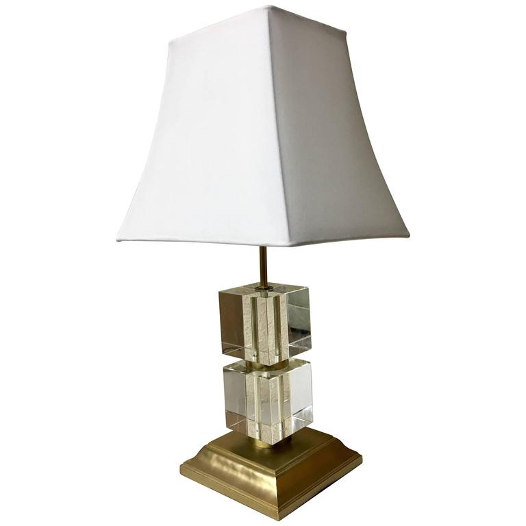 "Perfect Pieces" Contemporary Cubed Crystal Table Lamp by Victoria Hagan at 1stDibs