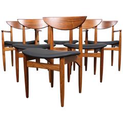 Set of Six American Mid Century Modern Walnut Dining Chairs