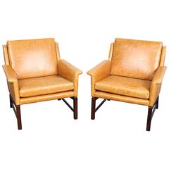 Pair of Mid-Century Danish Leather Lounge Chairs