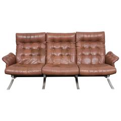 Danish Mid-Century Tufted Leather "Atlantis" Sofa by Ebbe Gehl & Søren Nissen
